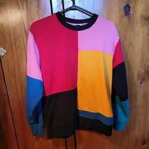 Vans sweatshirt, size M, Black green red pink yellow patches